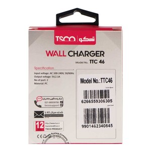 شارژر دیواری 10.5 وات تسکو TTC 46 2.1A + کابل میکرو یو اس بی