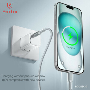 کابل دو سر تایپ سی فست شارژ 60 وات ارلدام EC-205C-C طول 1 متر