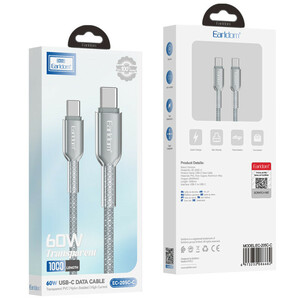 کابل دو سر تایپ سی فست شارژ 60 وات ارلدام EC-205C-C طول 1 متر