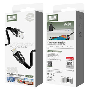 کابل آیفونی فست شارژ 2.4 آمپر ارلدام EC-111i طول 3 متر