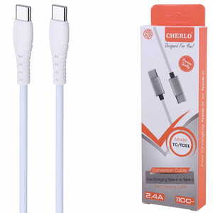 کابل دو سر تایپ سی فست شارژ 2.4 آمپر چرلو TC/TC01 طول 1.1 متر