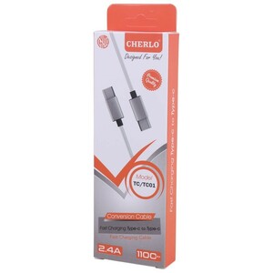 کابل دو سر تایپ سی فست شارژ 2.4 آمپر چرلو TC/TC01 طول 1.1 متر