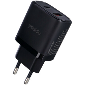 شارژر دیواری 20 وات یسیدو YC47 PD QC 3A + کابل تبدیل آیفونی