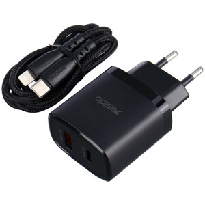 شارژر دیواری 20 وات یسیدو YC47 PD QC 3A + کابل تبدیل آیفونی