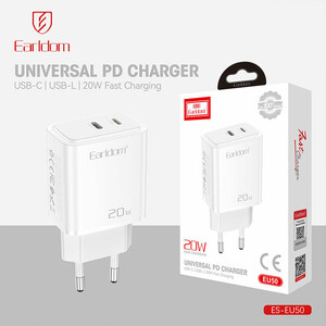 شارژر دیواری 20 وات ارلدام ES-EU50 PD 3A