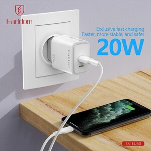 شارژر دیواری 20 وات ارلدام ES-EU50 PD 3A