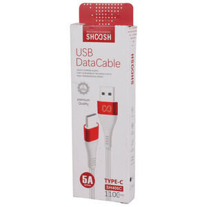 کابل تایپ سی فست شارژ 5 آمپر شوش SH406C طول 1.1 متر