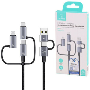 کابل شارژ چندکاره فست شارژ 240 وات یوسامز SJ737 طول 1.2 متر
