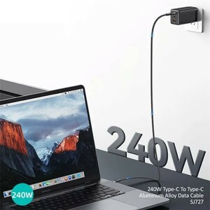 کابل دو سر تایپ سی فست شارژ 240 وات یوسامز SJ727 طول 1.2 متر