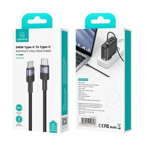 کابل دو سر تایپ سی فست شارژ 240 وات یوسامز SJ727 طول 1.2 متر