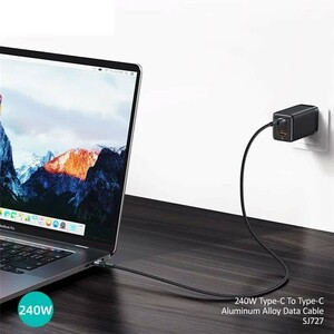 کابل دو سر تایپ سی فست شارژ 240 وات یوسامز SJ727 طول 1.2 متر