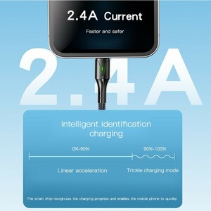 کابل لایتنینگ فست شارژ 2.4 آمپر یسیدو CA97L طول 1.2 متر