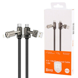 کابل شارژ چندکاره فست شارژ 60 وات بیوا C-23 طول 1.5 متر