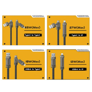 کابل شارژ چندکاره فست شارژ 60 وات بیوا C-23 طول 1.5 متر