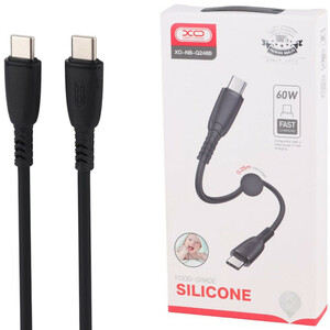 کابل کوتاه دو سر تایپ سی فست شارژ 60 وات ایکس او XO-NB-Q248B طول 25 سانتی متر