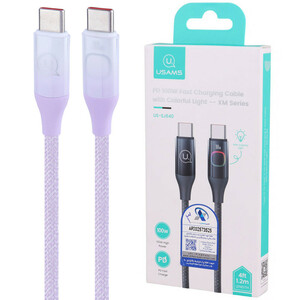 کابل دو سر تایپ سی فست شارژ 100 وات یوسامز US-SJ640 طول 1.2 متر