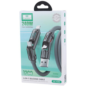 کابل شارژ چندکاره فست شارژ 240 وات ارلدام EC-IC02 طول 1.2 متر