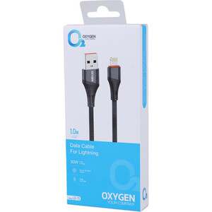 کابل لایتنینگ فست شارژ 30 وات اکسیژن LX-15 طول 1 متر