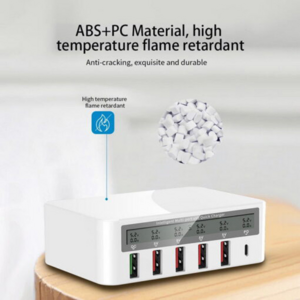 شارژر و تستر WLX 818PF 6Port QC3.0 PD 50W Type-C/USB