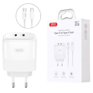 شارژر دیواری 35 وات ایکس او XO-L140 GaN PD 3A + کابل تبدیل آیفونی