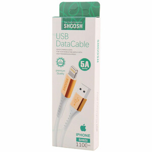 کابل لایتنینگ فست شارژ 5 آمپر شوش SH65i طول 1.1 متر