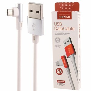 کابل میکرو یو اس بی فست شارژ 5 آمپر شوش SH241A یکسر L طول 1.1 متر