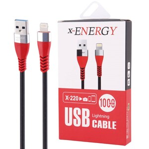 کابل لایتنینگ فست شارژ 2.4 آمپر ایکس انرژی X-220 طول 1 متر