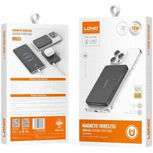 پاور بانک بی سیم فست شارژ الدینیو PQ28 QC3.0 PD 20W ظرفیت 5000 میلی آمپر ساعت