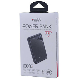 پاور بانک فست شارژ یسیدو YP80 PD 12W ظرفیت 10000 میلی آمپر ساعت