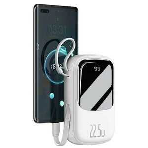 پاور بانک فست شارژ باسئوس Qpow Pro PPQD06010 QC3.0 PD 22.5W ظرفیت 10000 میلی آمپر ساعت