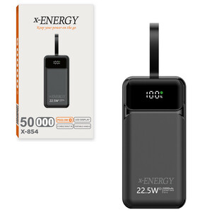 پاور بانک فست شارژ ایکس انرژی X-854 QC3.0 PD 22.5W ظرفیت 50000 میلی آمپر ساعت