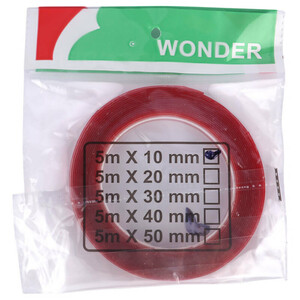 چسب دو طرفه ژله ای قرمز 1 سانتی متر Wonder