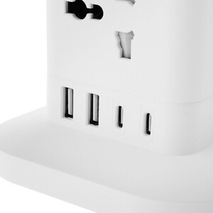 چند راهی 8 خانه هایکو استار HS-PS322 با کابل 2 متری + شارژر USB و Type-C