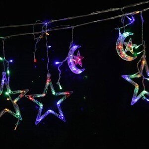 ریسه پرده ای طرح ستاره و ماه کوچک 3 متری