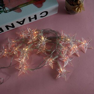 ریسه طرح ستاره شیشه ای آفتابی طول 2.5 متر