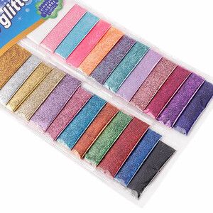 پودر اکلیل رنگی Magic Glitter بسته 24 عددی