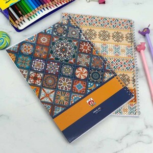 دفتر سیمی 40 برگ طرح کلاسیک نهال آلما کد 7416