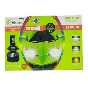 Lenzo V66 هدلایت 3 رنگ لنزو