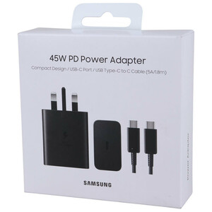 شارژر دیواری 45 وات سامسونگ EP-T4510 PD 3A + کابل تبدیل تایپ سی