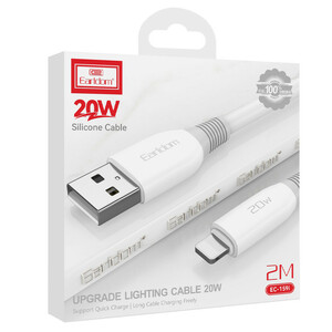 کابل لایتنینگ فست شارژ 20 وات ارلدام EC-159i طول 2 متر
