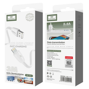 کابل آیفونی فست شارژ 2.4 آمپر ارلدام EC-111i طول 3 متر