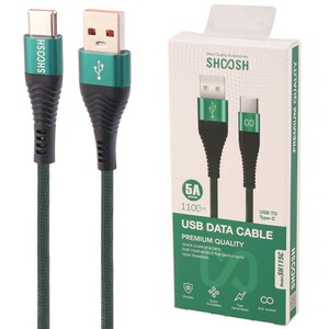 کابل تایپ سی فست شارژ 5 آمپر شوش SH115C طول 1.1 متر