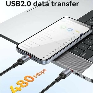 کابل دو سر تایپ سی فست شارژ 60 وات یسیدو CA183 طول 2 متر