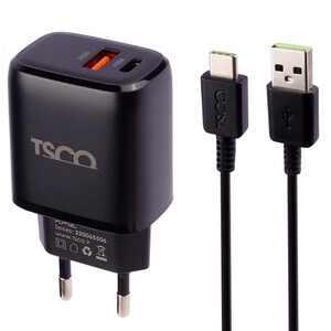شارژر دیواری 20 وات تسکو TTC 65 QC3.0 PD 3A + کابل تایپ سی