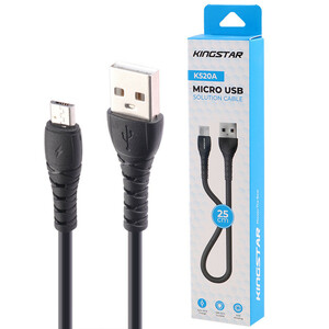 کابل کوتاه میکرو یو اس بی 2.1 آمپر کینگ استار K520A طول 25 سانتی متر