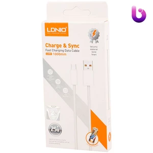 کابل میکرو یو اس بی فست شارژ 25 وات الدینیو LS901 طول 1 متر