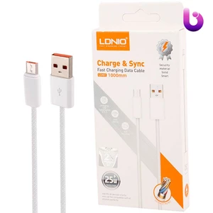 کابل میکرو یو اس بی فست شارژ 25 وات الدینیو LS901 طول 1 متر