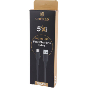کابل کوتاه میکرو یو اس بی فست شارژ 5 آمپر چرلو CH-V8-SM10 طول 25 سانتی متر
