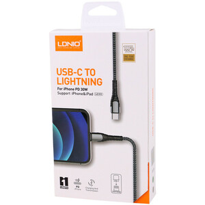 کابل تایپ سی به لایتنینگ فست شارژ 30 وات الدینیو LC111 طول 1 متر