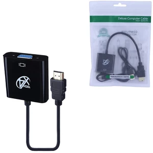 تبدیل HDMI به VGA ایکس فورتک + کابل صدا و کابل Micro USB